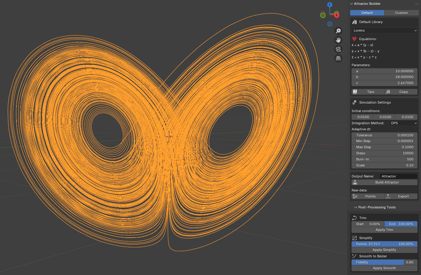 Attractor Builder — panel location