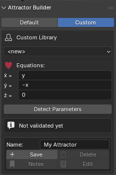 Attractor Builder – Custom mode